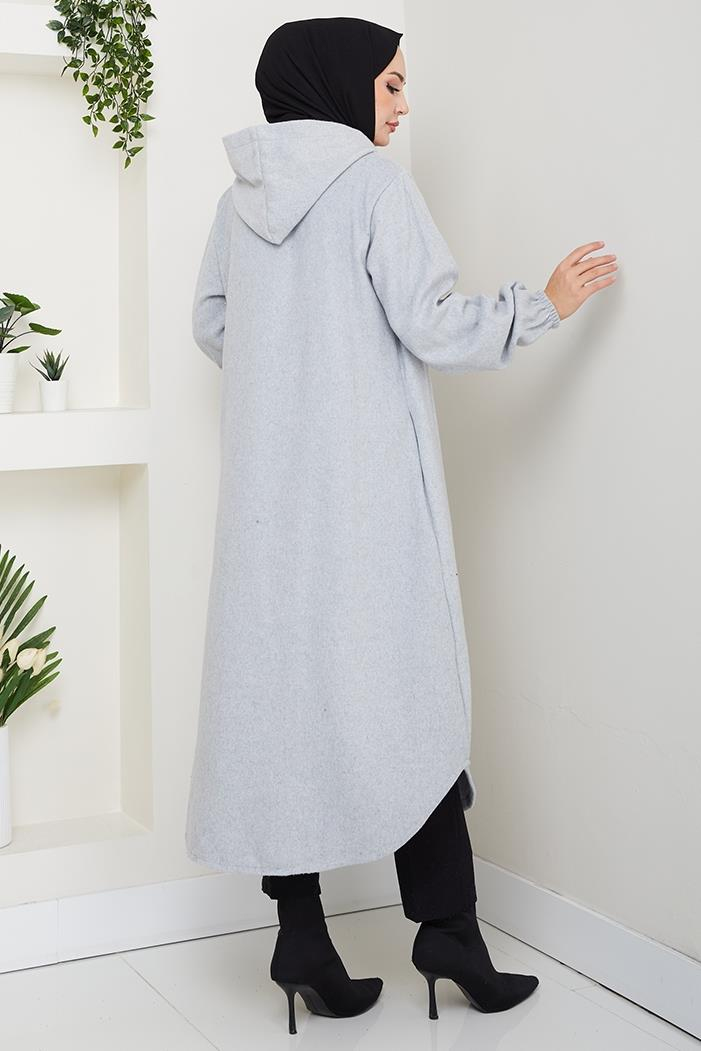 Fevza Düğmeli Kap 1635 - Gri