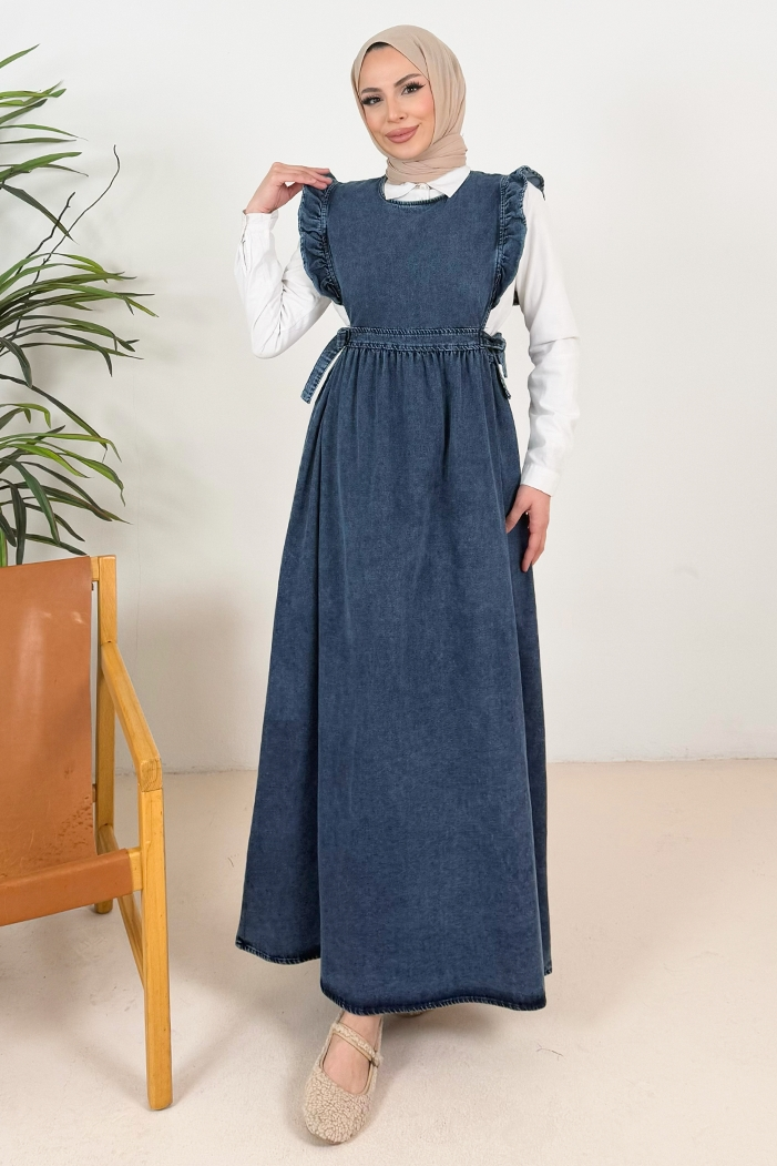 Fıfır Kol Kuşaklı Kot Jile 1373 - Mavi