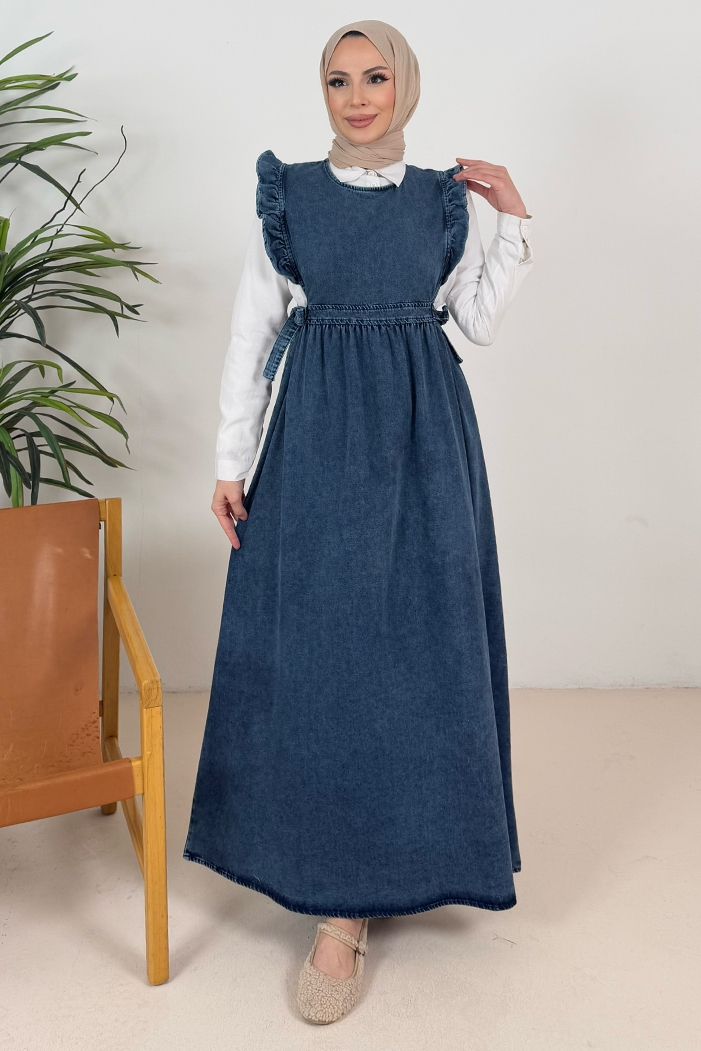 Fıfır Kol Kuşaklı Kot Jile 1373 - Mavi