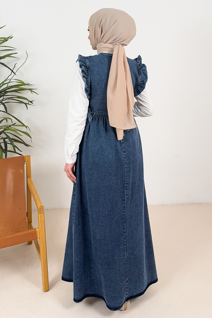 Fıfır Kol Kuşaklı Kot Jile 1373 - Mavi