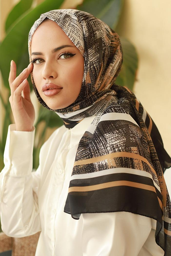 Fırça Desen Soft Şal 620 - Siyah
