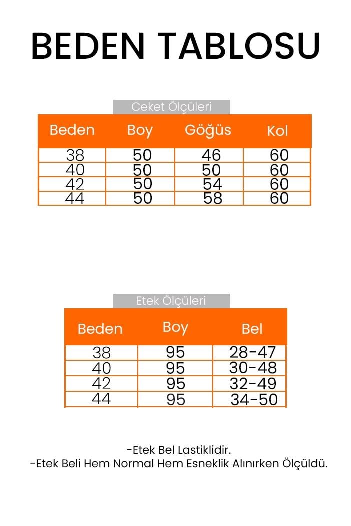 Fırfırlı Ceket Etek Kot İkili Takım 1638 - Mavi