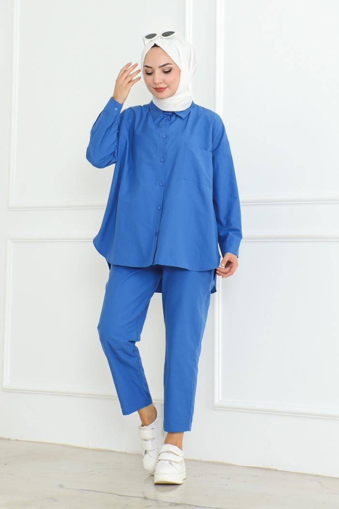 Gömlek Pantolon İkili Takım 1057 -İndigo