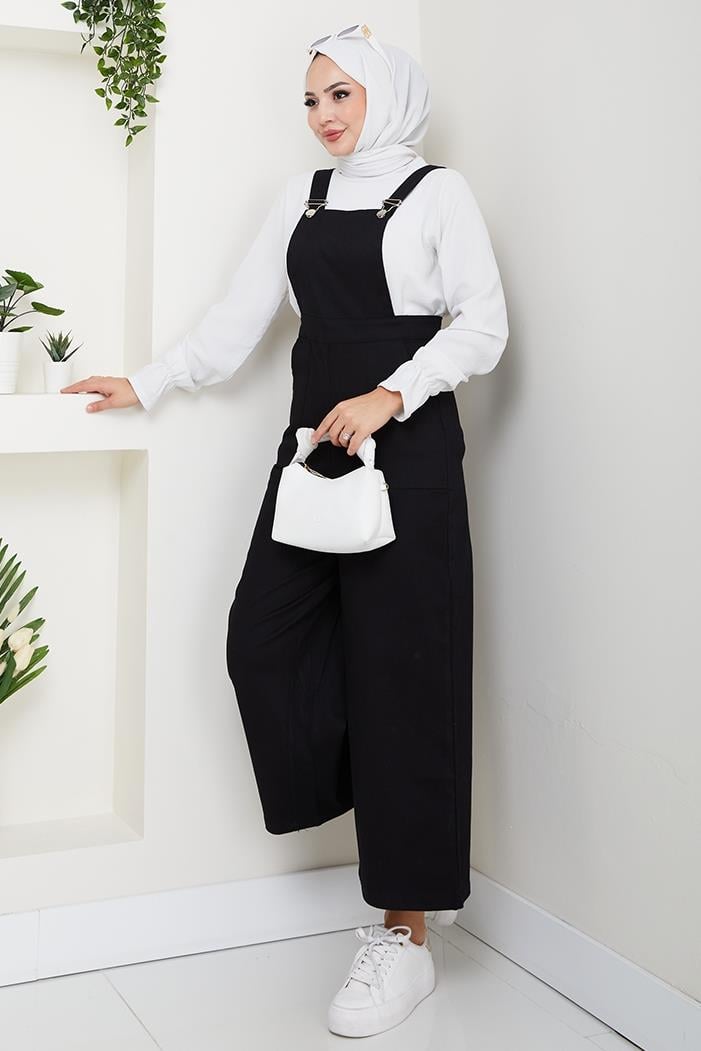 Gülru Cepli Gabardin Tulum 1587 - Siyah