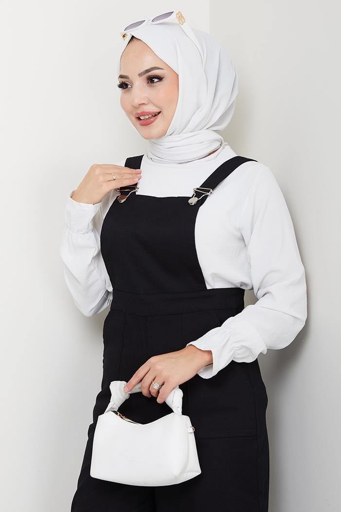 Gülru Cepli Gabardin Tulum 1587 - Siyah