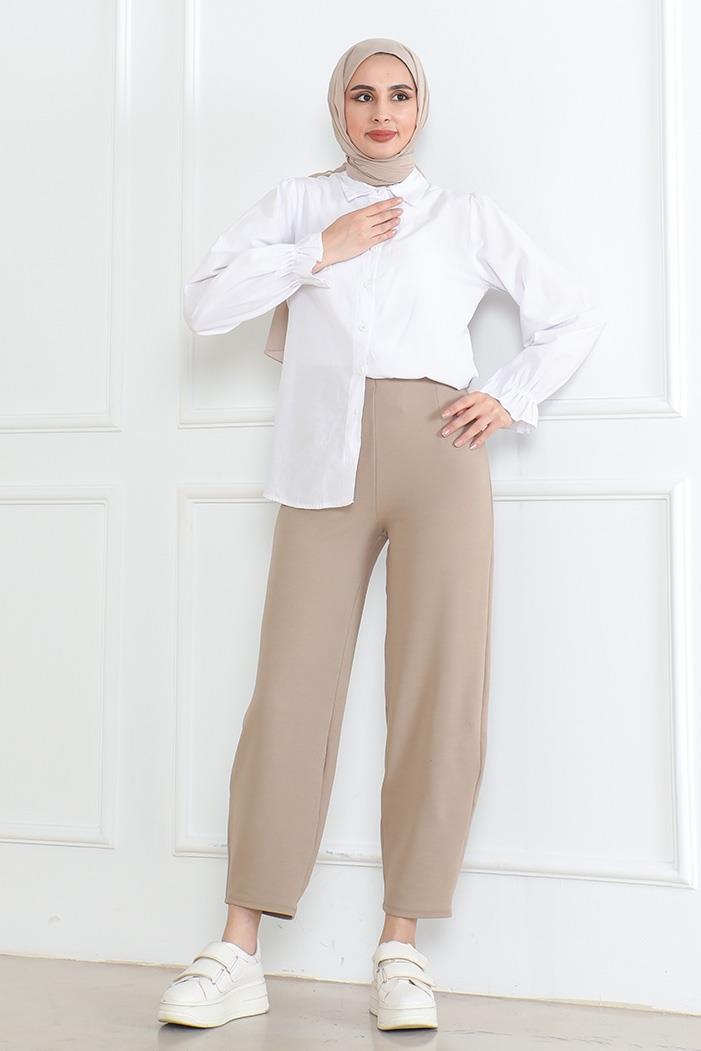 Havuç Kesim Pantolon 1242 - Taş