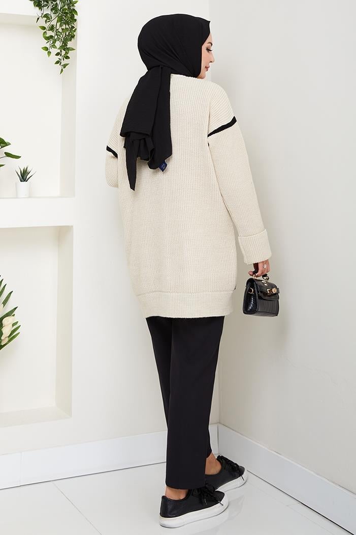 İlge Düğmeli Triko Hırka 1597 - Bej