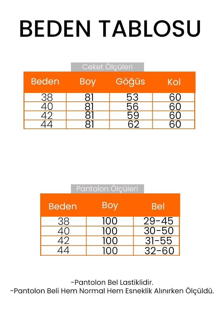 İpli Ceket Pantolon Kot İkili Takım 1641 - Mavi