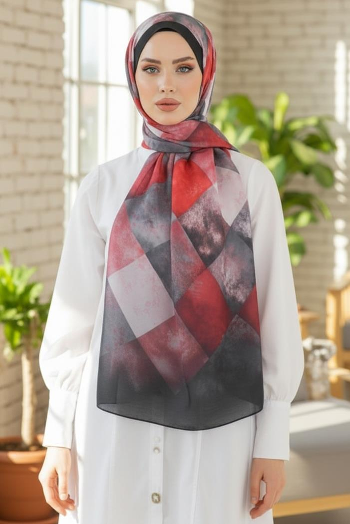 Kalen Desenli Soft Şal 1152 - Siyah