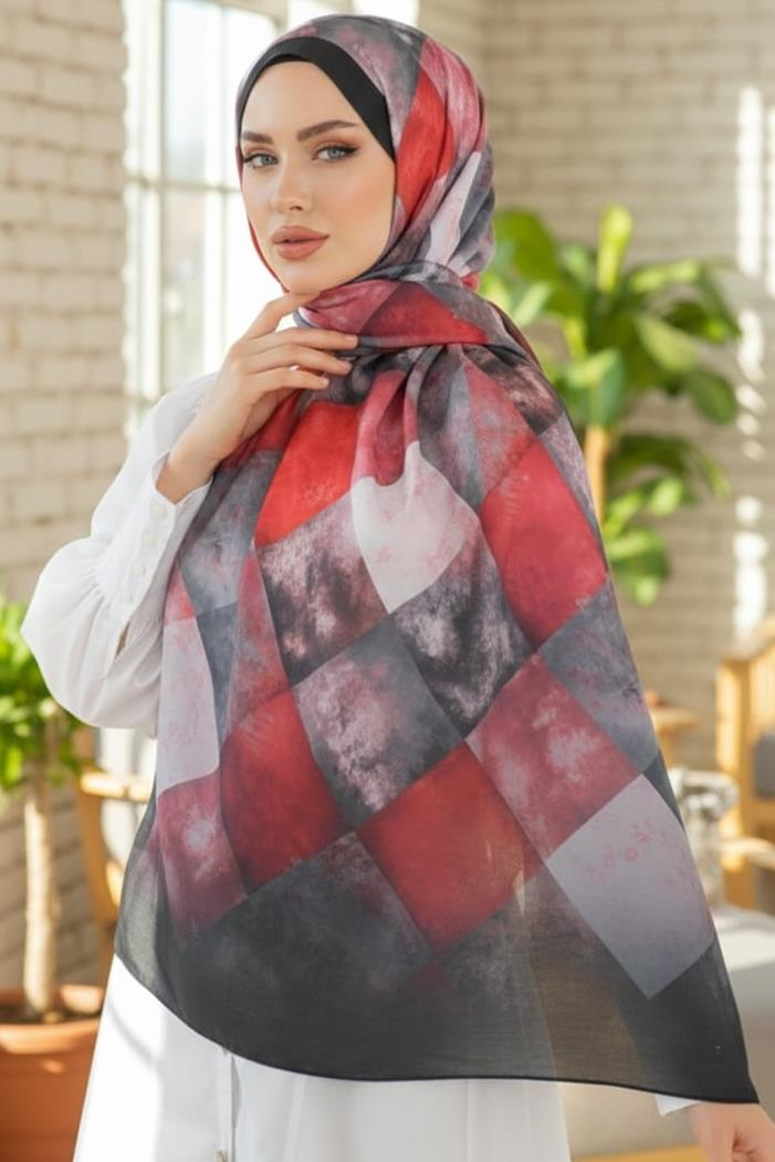 Kalen Desenli Soft Şal 1152 - Siyah