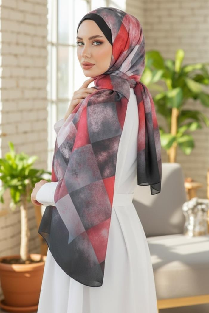 Kalen Desenli Soft Şal 1152 - Siyah