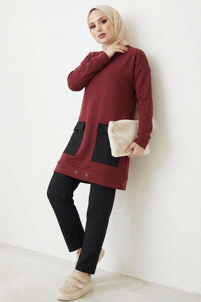 Kapak Cepli İkili Takım 1666 - Bordo