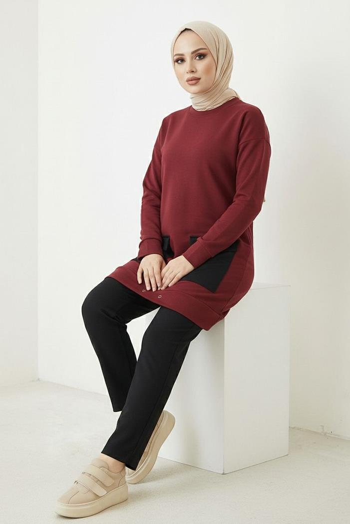 Kapak Cepli İkili Takım 1666 - Bordo