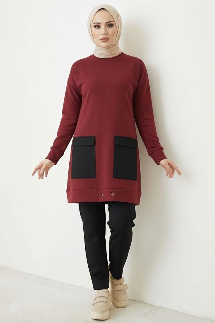 Kapak Cepli İkili Takım 1666 - Bordo