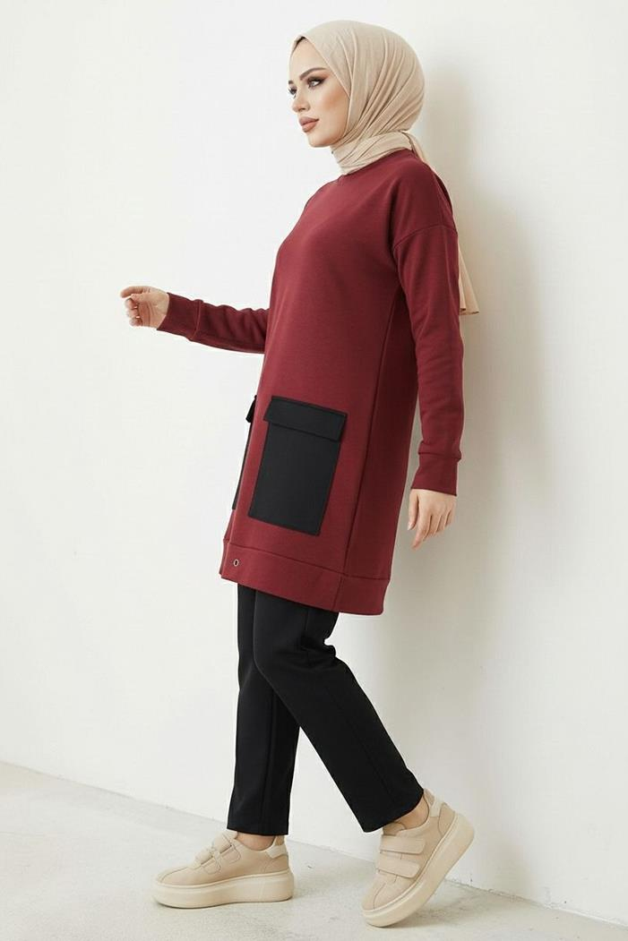 Kapak Cepli İkili Takım 1666 - Bordo