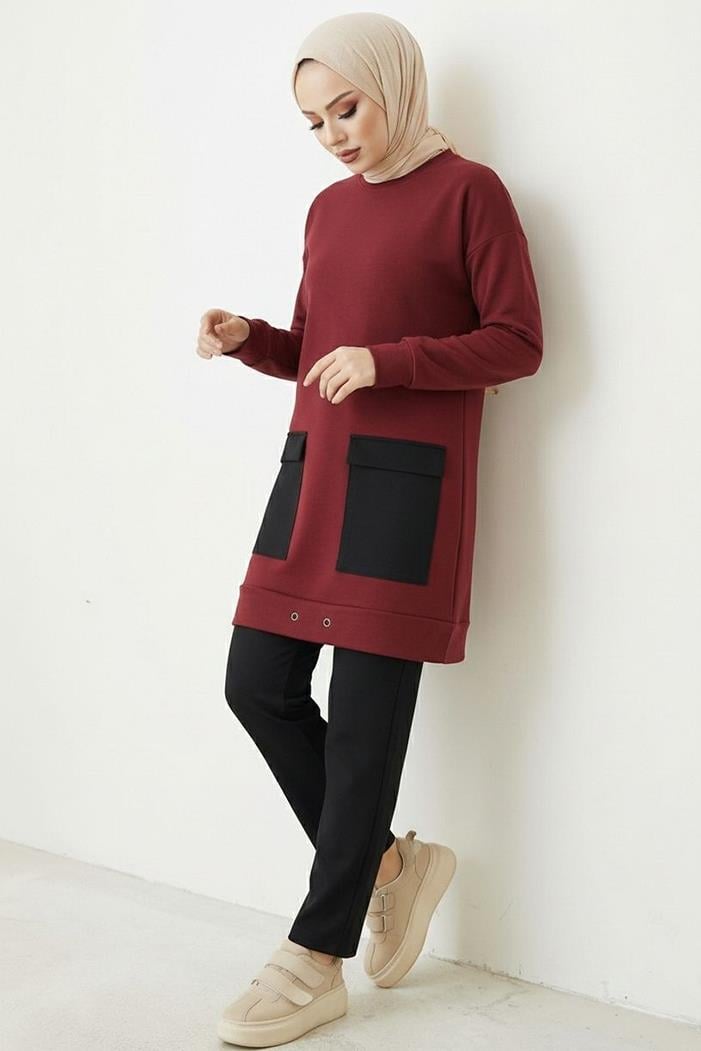 Kapak Cepli İkili Takım 1666 - Bordo