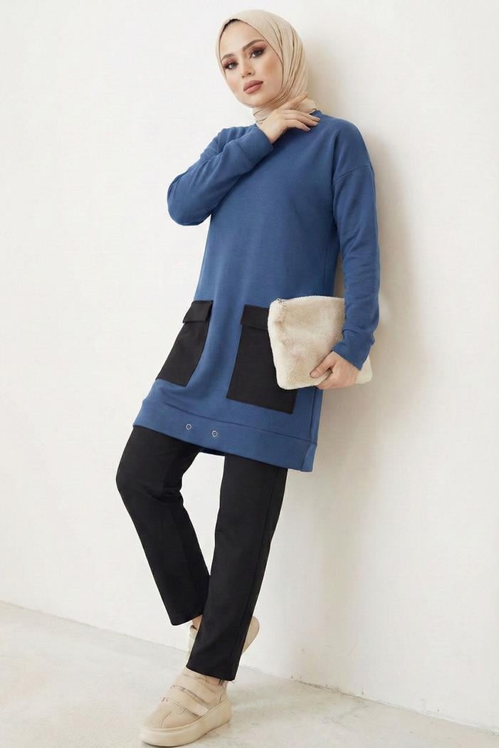 Kapak Cepli İkili Takım 1666 - İndigo