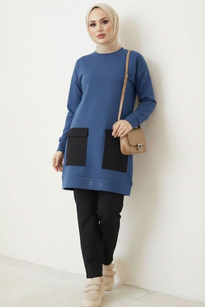 Kapak Cepli İkili Takım 1666 - İndigo