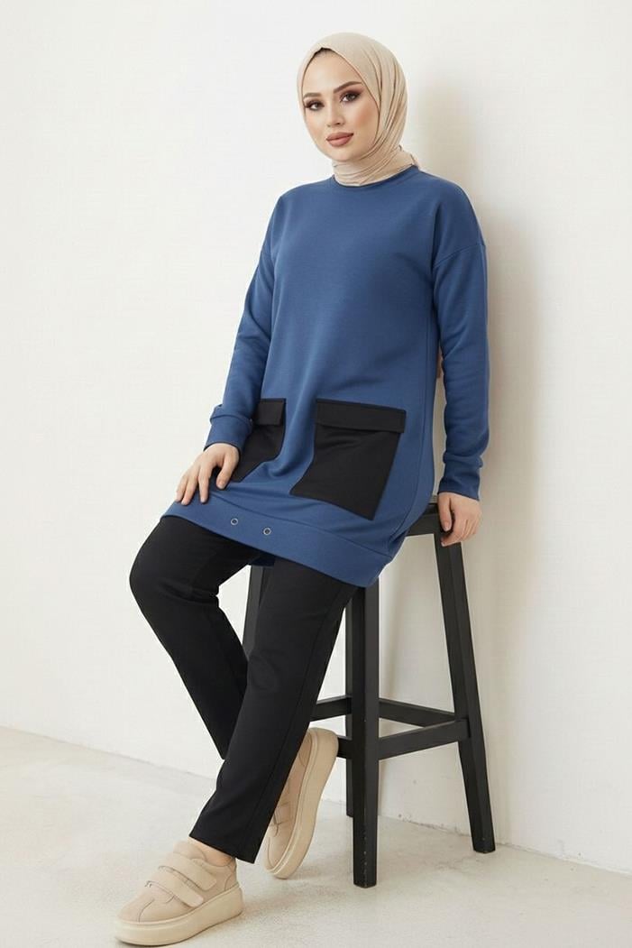 Kapak Cepli İkili Takım 1666 - İndigo