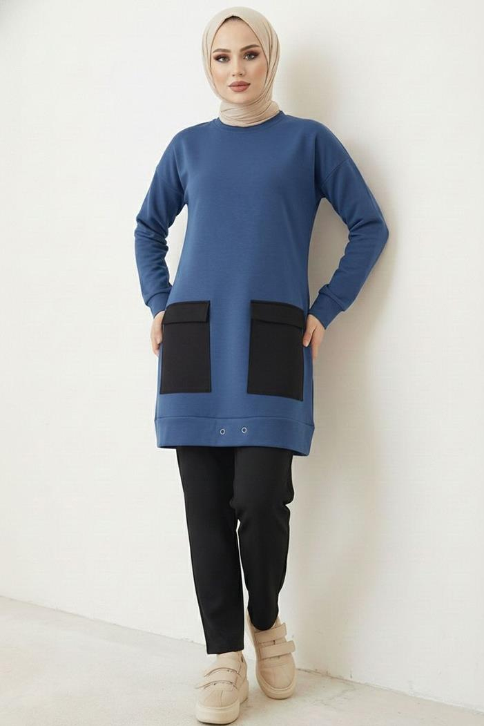 Kapak Cepli İkili Takım 1666 - İndigo