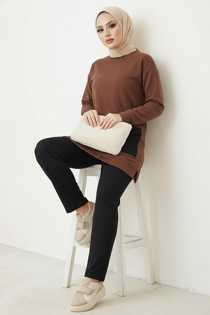 Kapak Cepli İkili Takım 1666 - Kahve