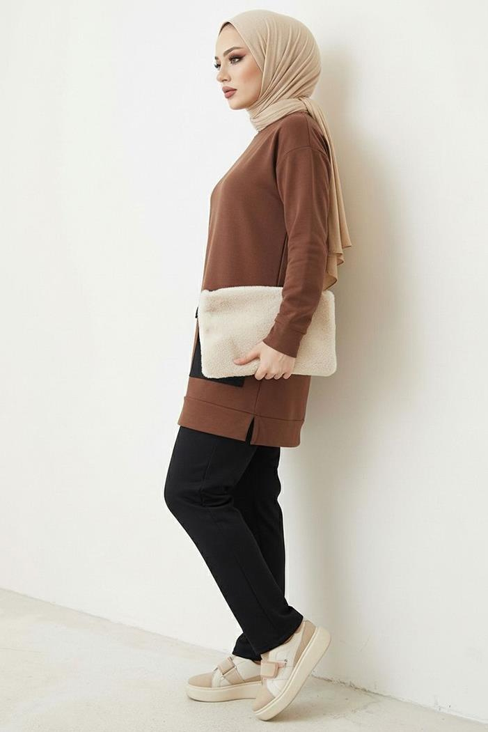 Kapak Cepli İkili Takım 1666 - Kahve