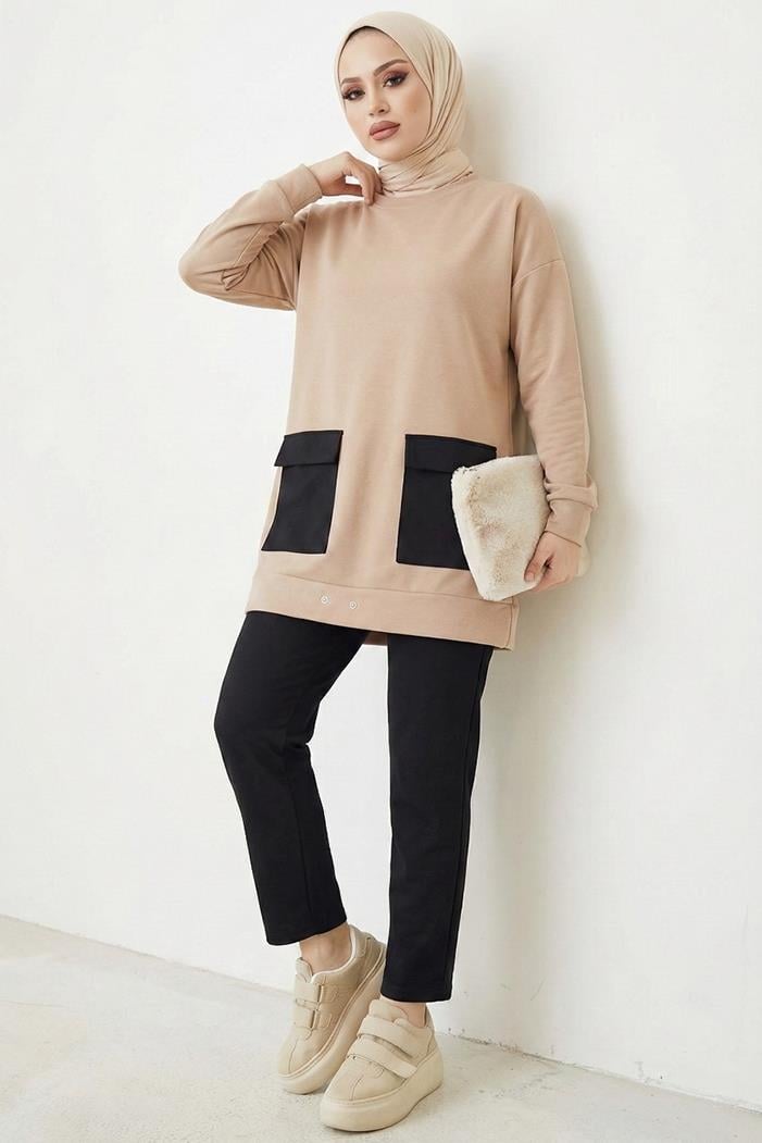 Kapak Cepli İkili Takım 1666 - Vizon