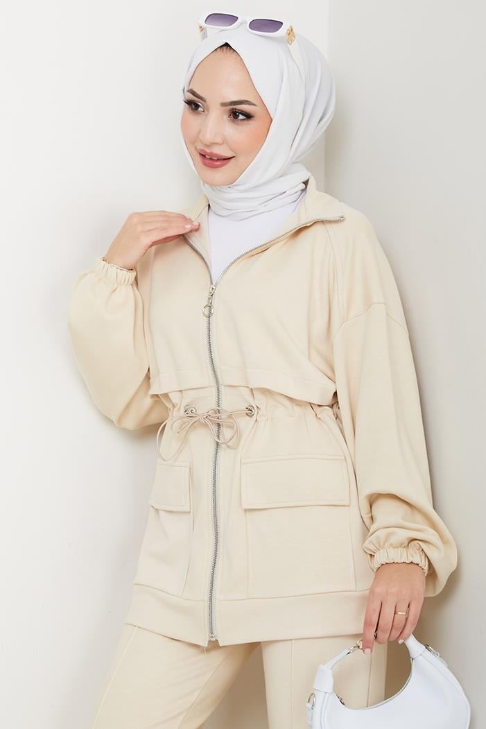 Kapak Cepli Oysho İkili Takım 1652 - Bej