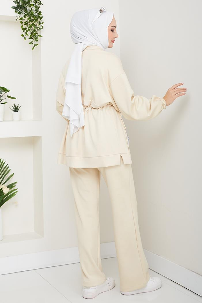 Kapak Cepli Oysho İkili Takım 1652 - Bej