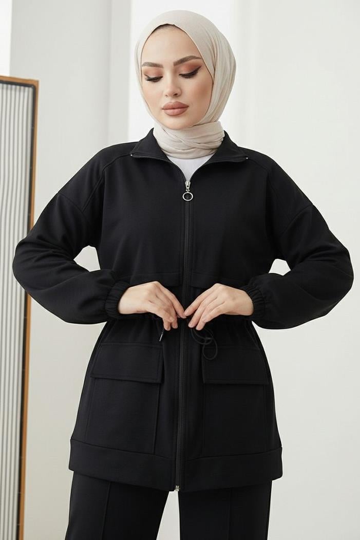 Kapak Cepli Oysho İkili Takım 1652 - Siyah