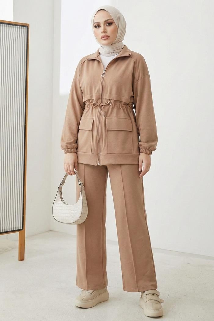 Kapak Cepli Oysho İkili Takım 1652 - Vizon