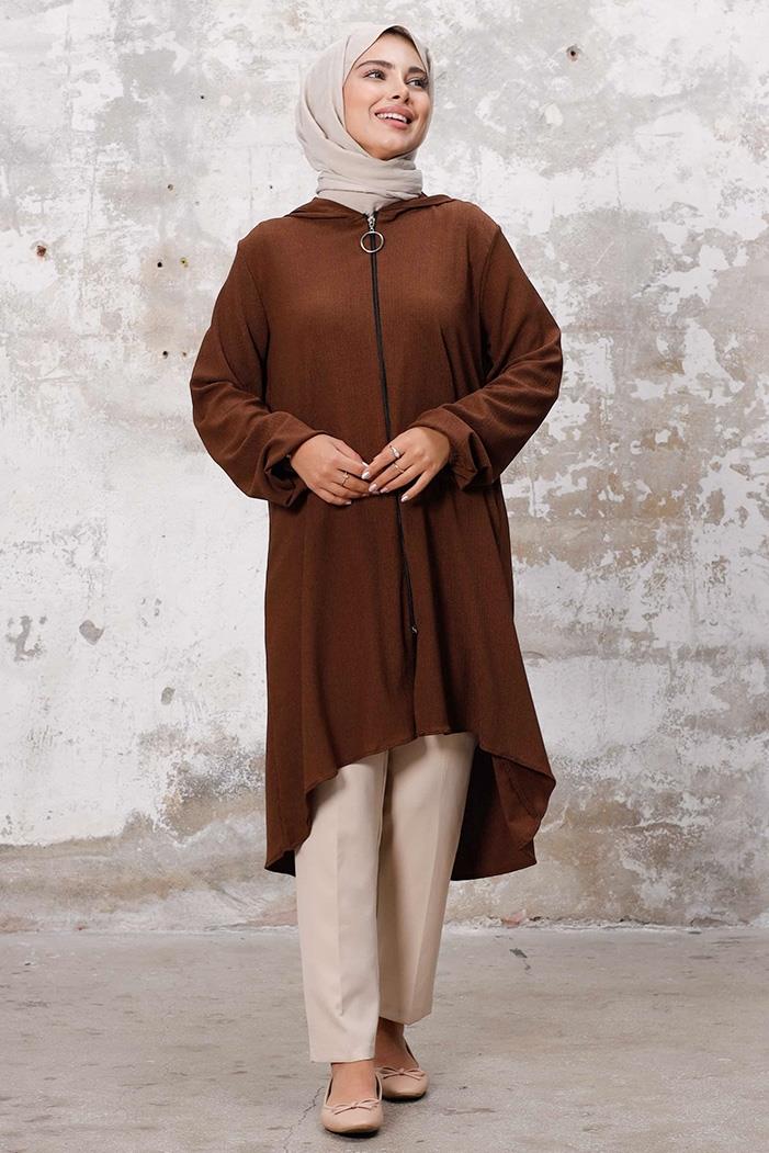 Kapüşonlu Bürümcük Kap 1254 - Kahve