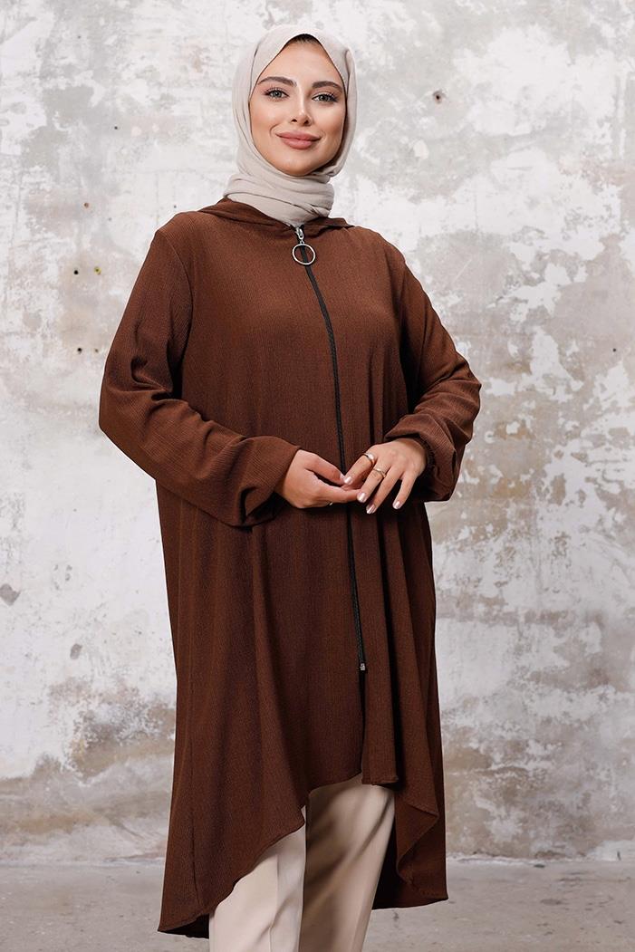 Kapüşonlu Bürümcük Kap 1254 - Kahve