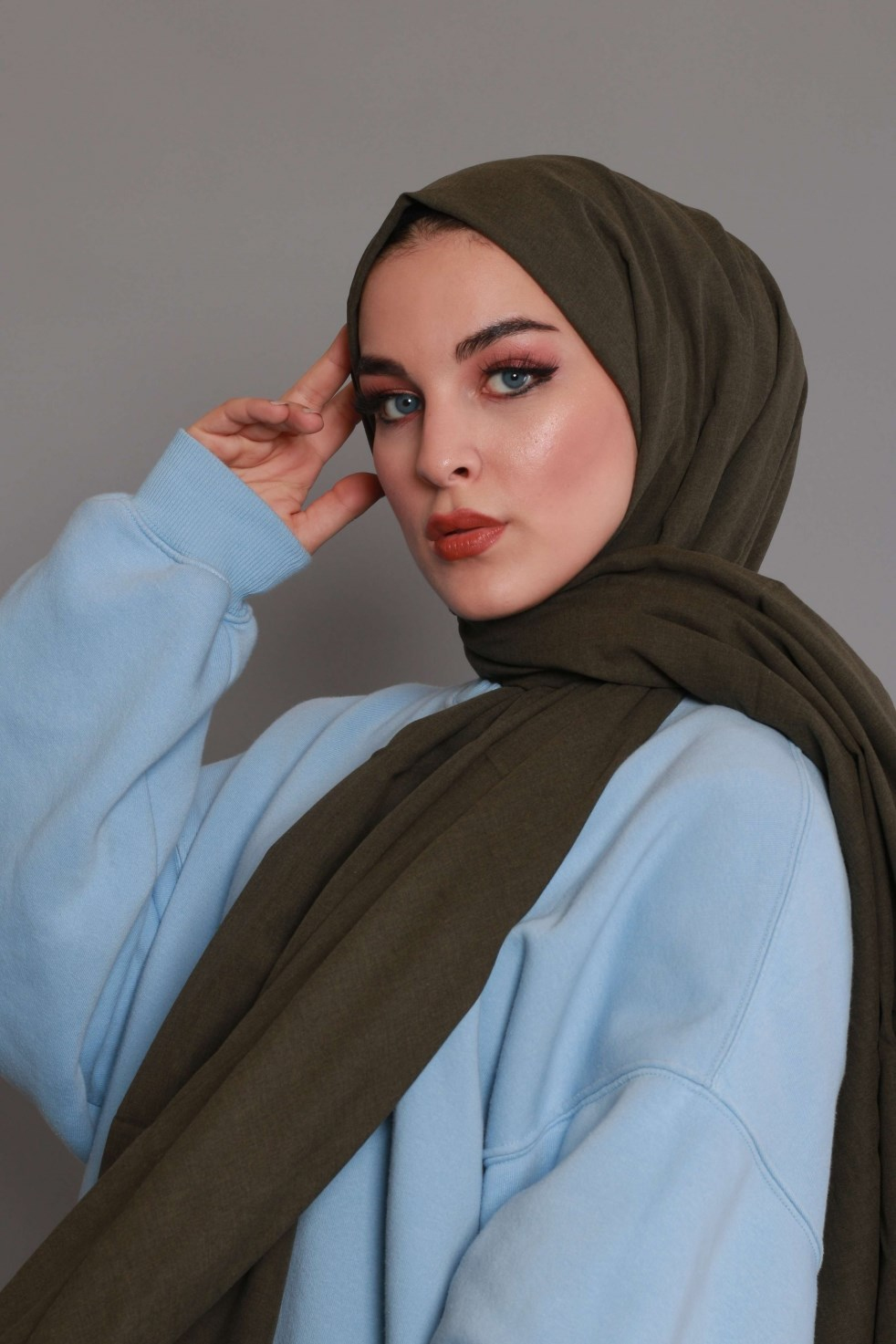 Keten Şal - Haki