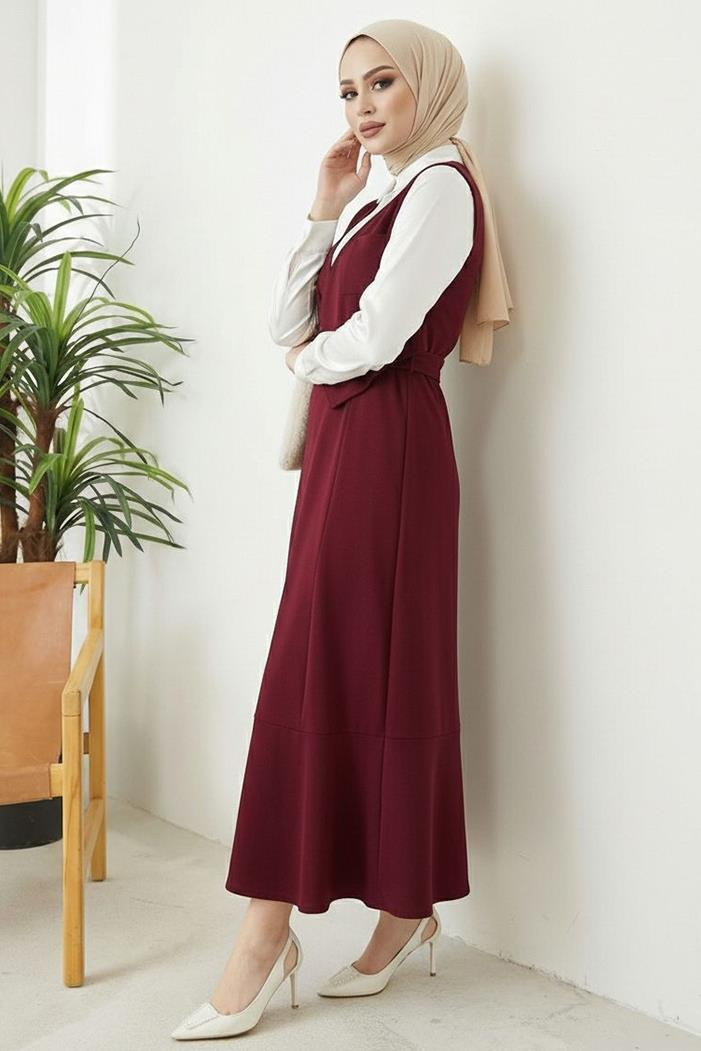 Leris Yelek Etek İkili Takım 1346 - Bordo
