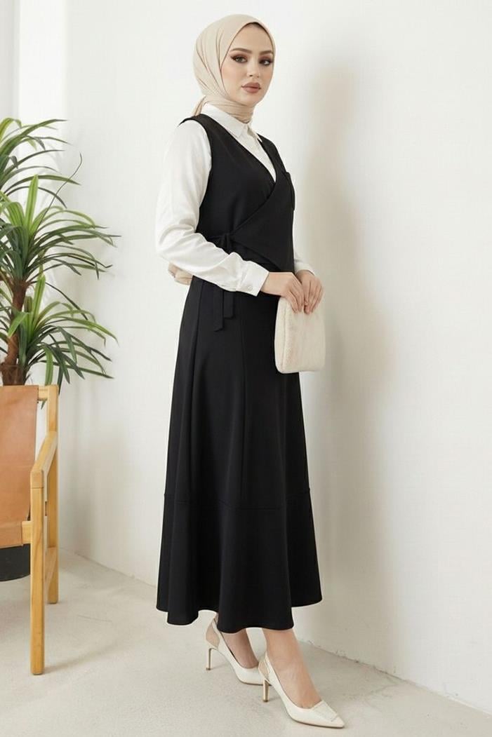 Leris Yelek Etek İkili Takım 1346 - Siyah