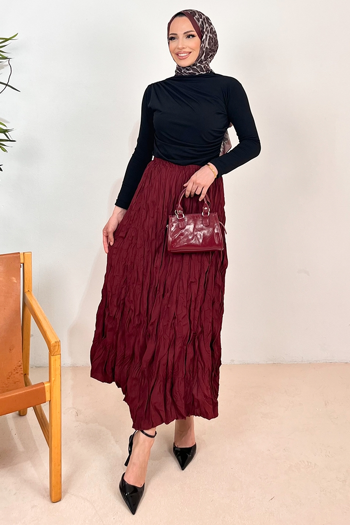 Linor Büzgülü Bluz 1412 - Siyah