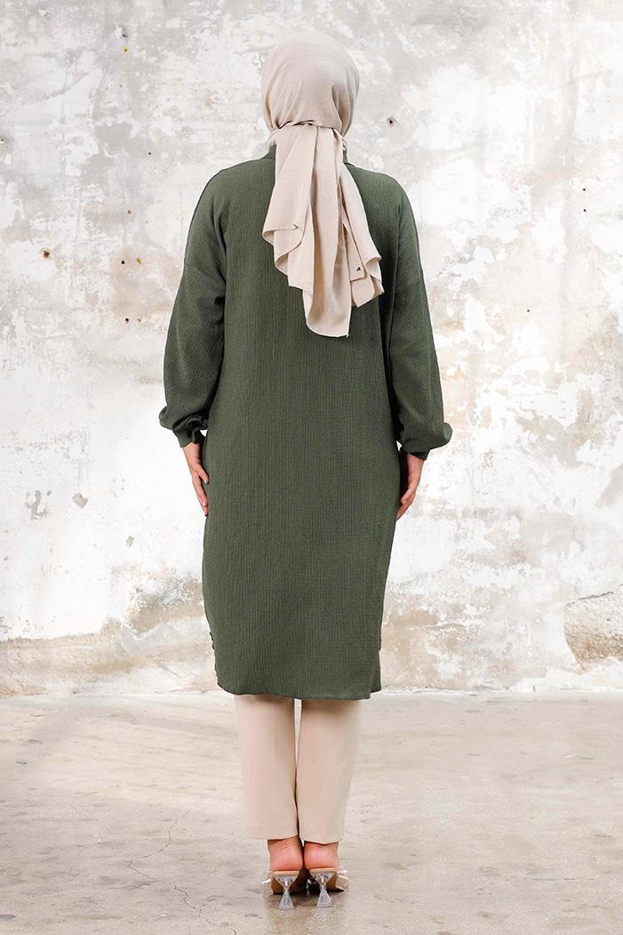 Lisa Boydan Düğmeli Tunik 1249 - Haki