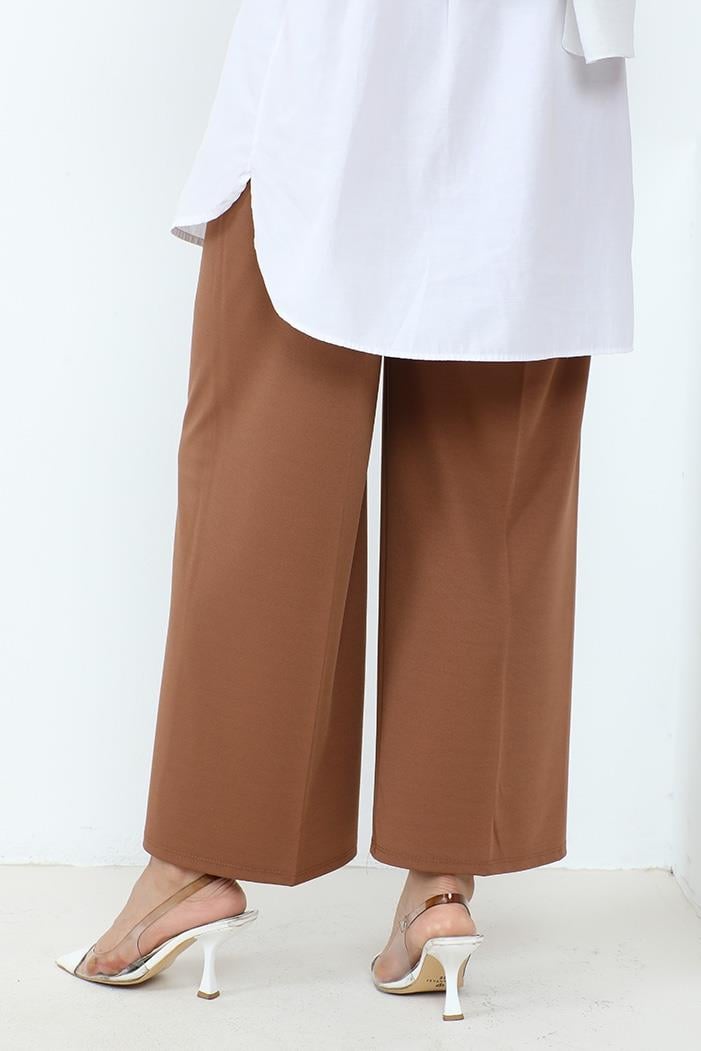 Meva Kemerli Bol Paça Pantolon 648 - Kahve