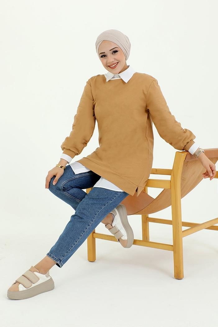 Milan Balon Kol Tunik 496 - Vizon