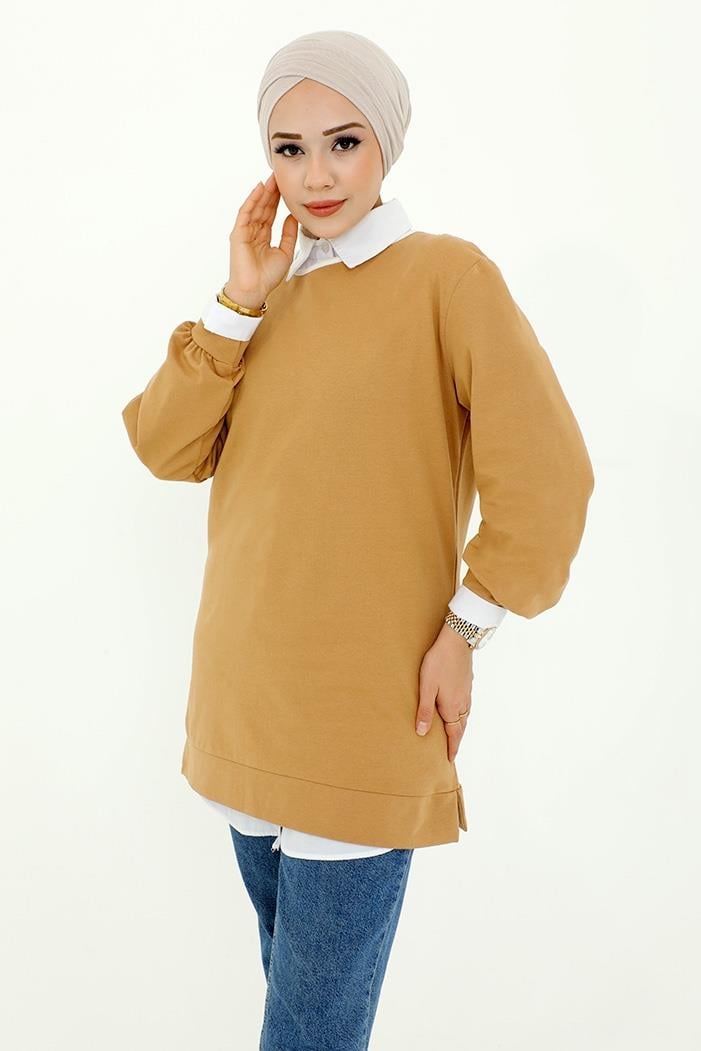 Milan Balon Kol Tunik 496 - Vizon