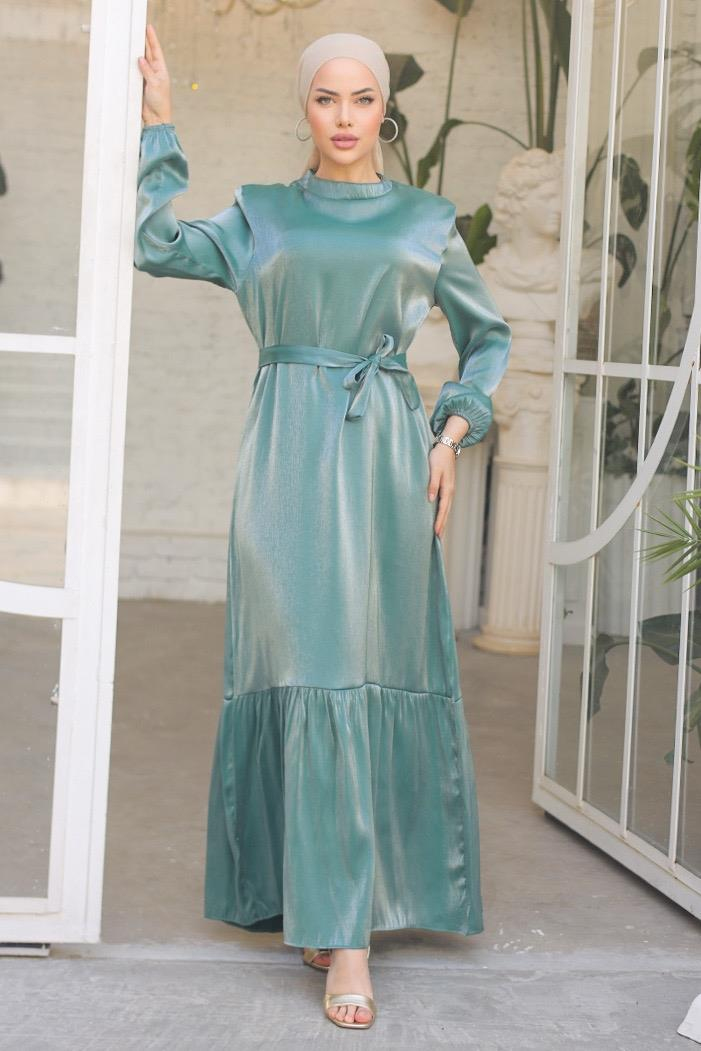Mirza Kemerli Elbise 810 - Mint