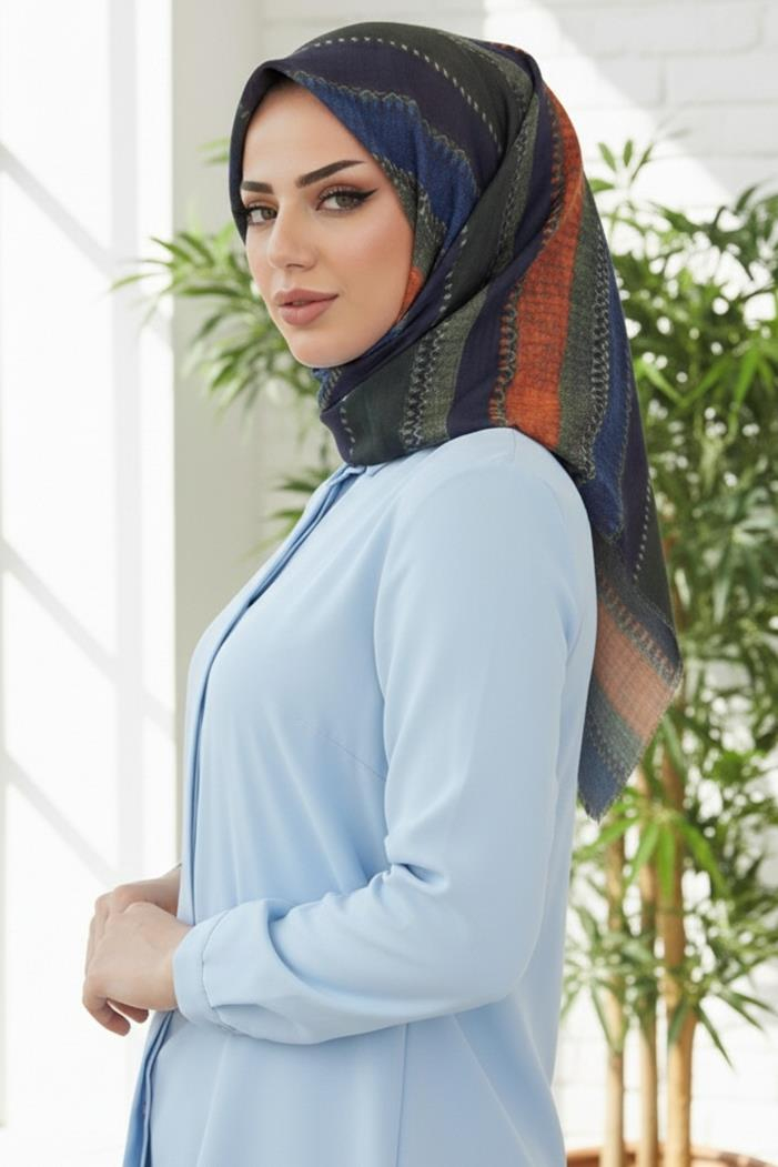 Oliver Desenli Soft Eşarp 1175 - Haki