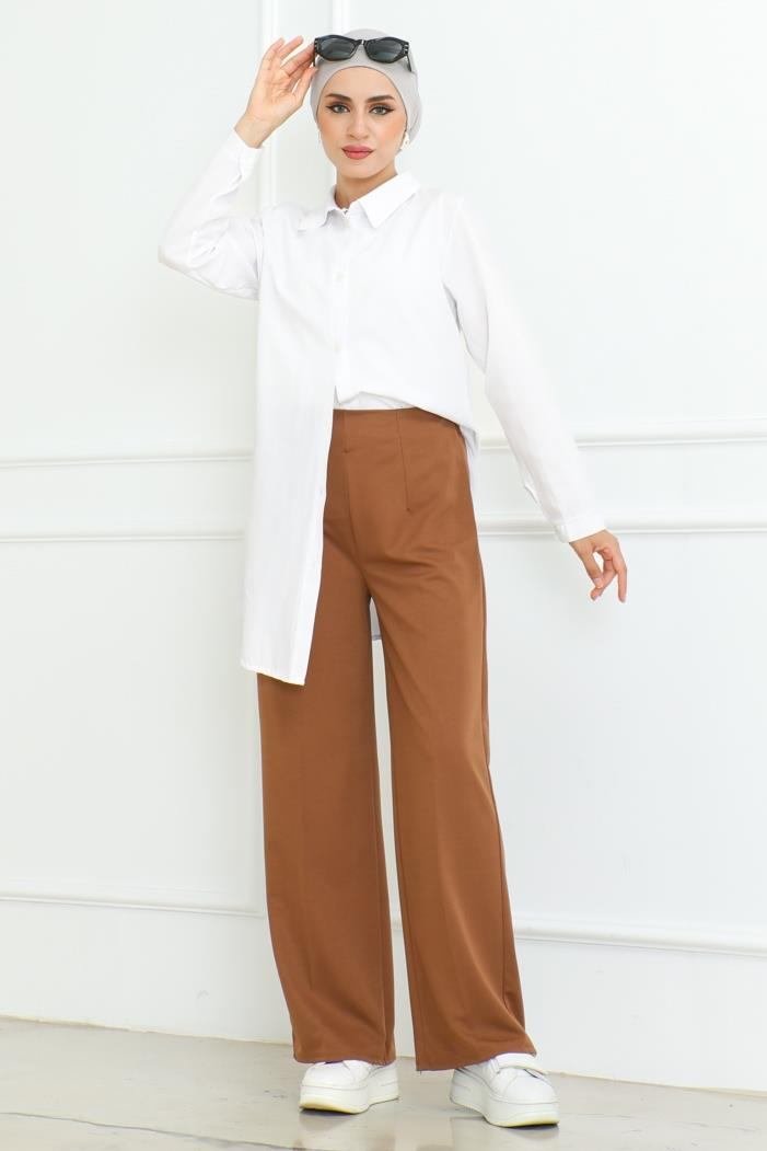 Palazzo Scuba Pantolon 866 - Kahve