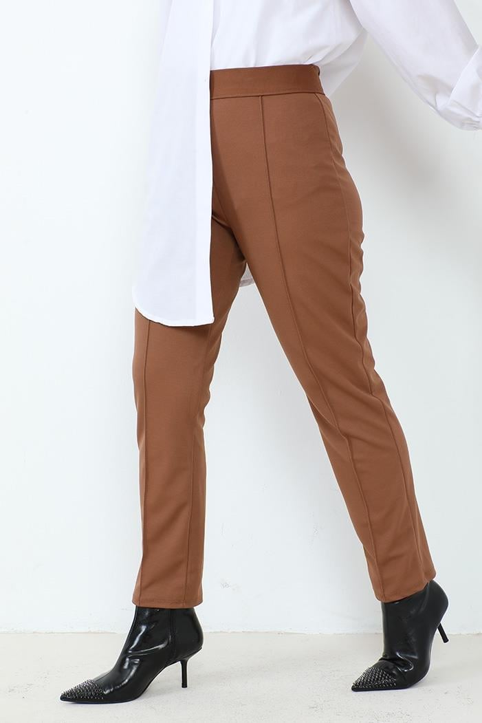 Sahre Dar Paça Pantolon 650 - Kahve