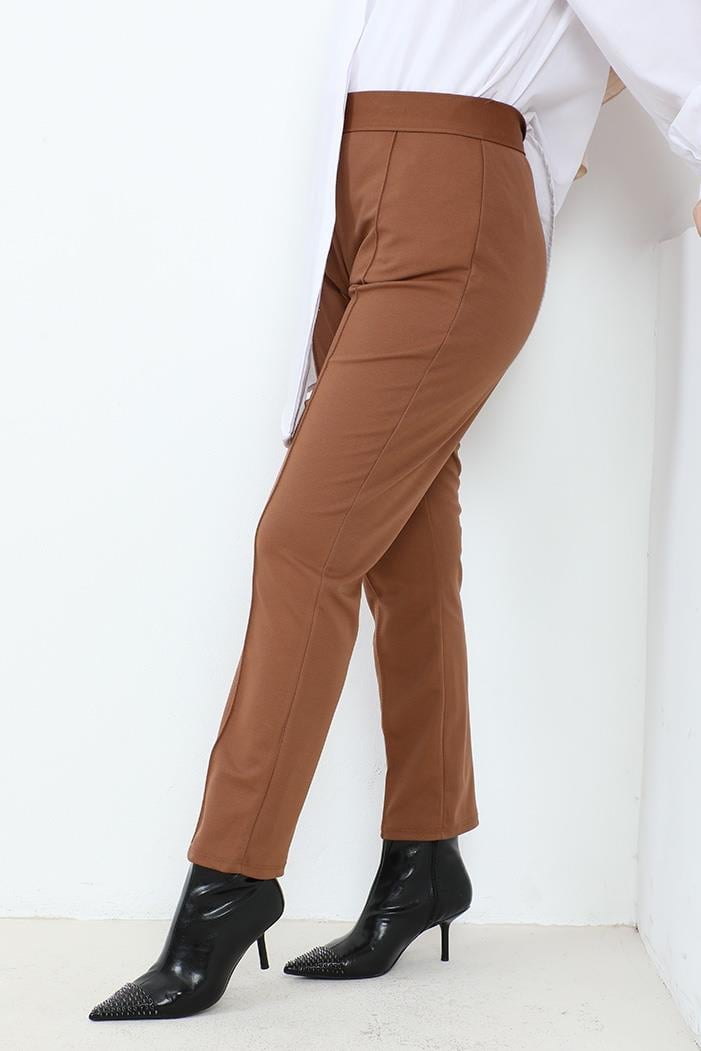 Sahre Dar Paça Pantolon 650 - Kahve