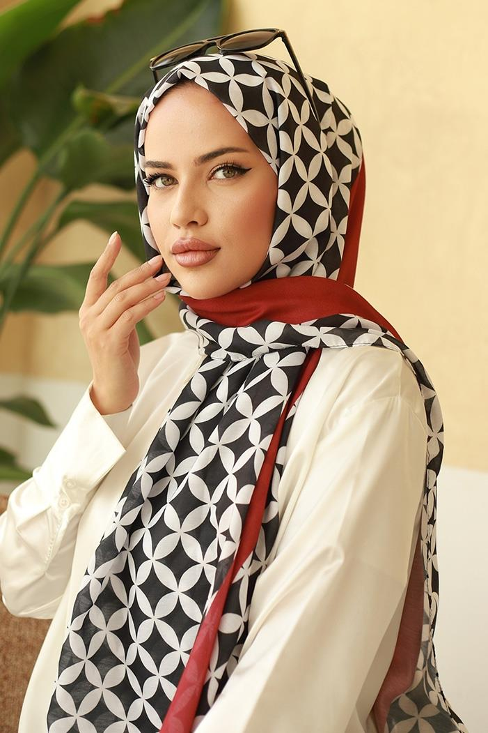 Şerit Desen Soft Şal 612 - Siyah
