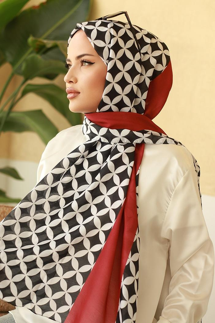Şerit Desen Soft Şal 612 - Siyah
