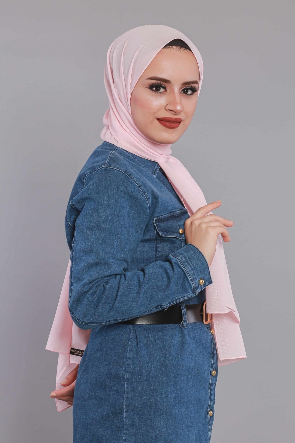 Simli Şal - Toz Pembe