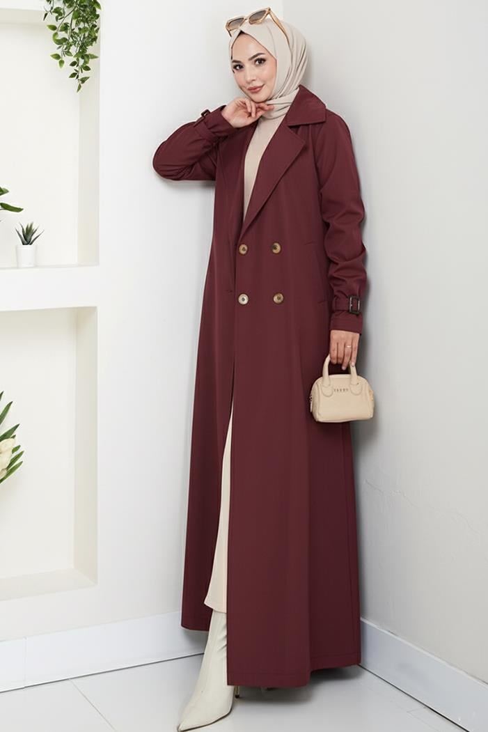 Tam Boy Su Geçirmez Trenç 1596 - Bordo